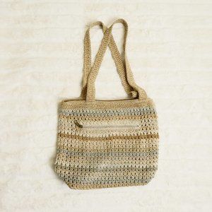The Sak Riviera Hand-Crocheted Tote Handbag—Zip Top Front Zipper Pocket